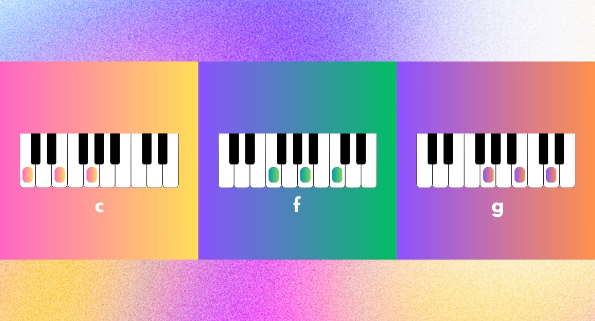Musician playing a sequence of chords on a keyboard